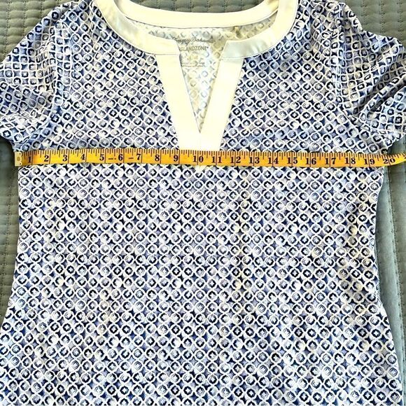 Tommy Bahama Aubrey Tile Isle IslandZone Shift Dress Blue and White Size Medium - Picture 14 of 14